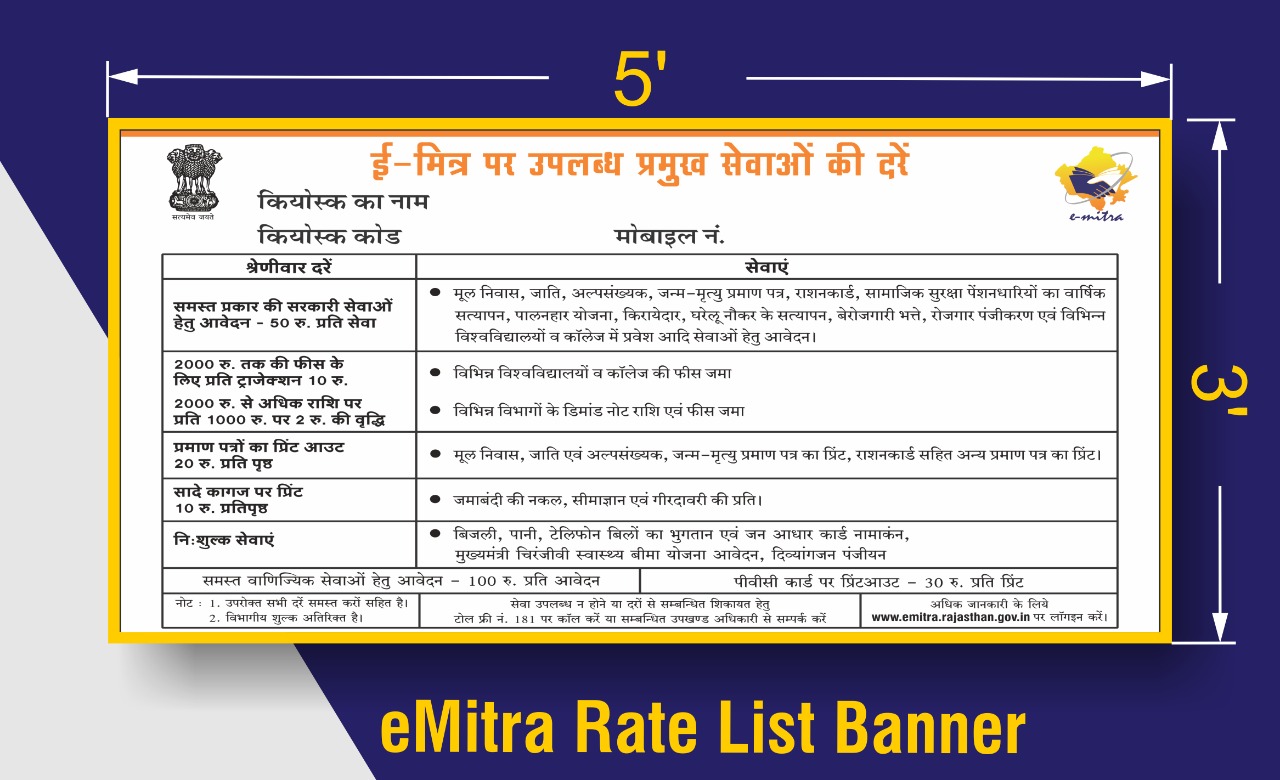 eMitra Rate List Banner